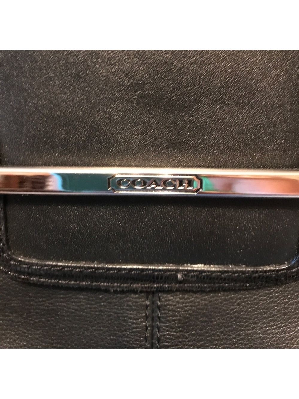 COACH Black “Taylor” Handbag/ Crossbody Large Black Leather Perfect Condition - Picture 3 of 7